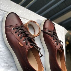 Ecco | Shoes | Ecco Men Soft 7 Tie Sneaker Cognac 15 Us 45 Eu | Poshmark